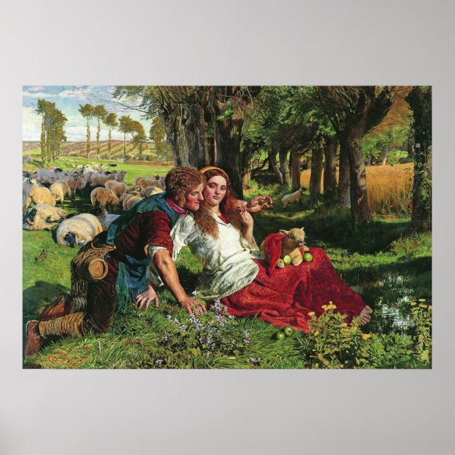 William Holman Hunt The Hireling Shepherd Poster (Front)