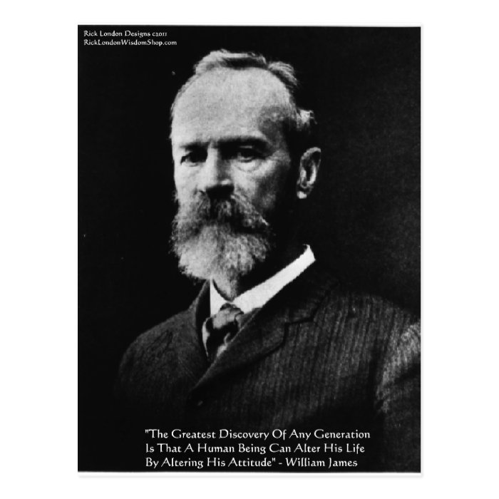 William James "Attitude" Wisdom Quote Gifts & Card Postcard