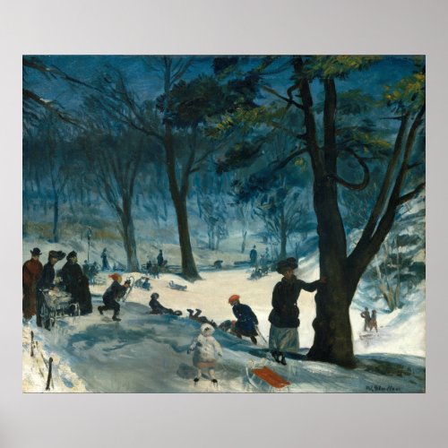 William James Glackens Central Park Winter Poster