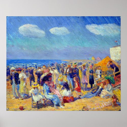 William James Glackens Crowd at the Seashore Poster