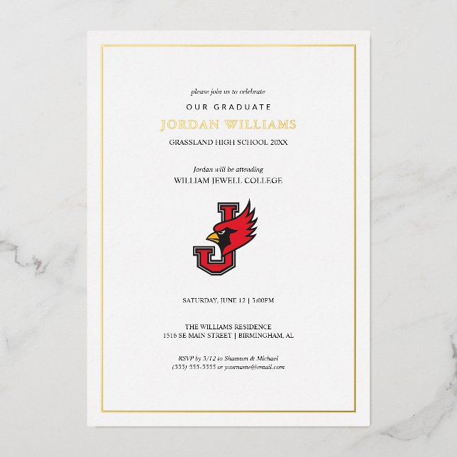 William Jewell Graduation Foil Invitation (Front)
