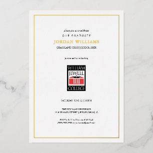 William Jewell Graduation Foil Invitation