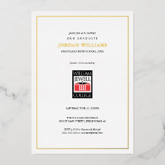 William Jewell Graduation Foil Invitation