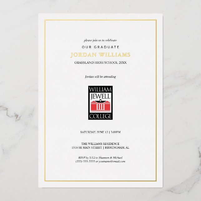 William Jewell Graduation Foil Invitation (Front)