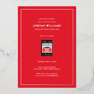 William Jewell Graduation Foil Invitation