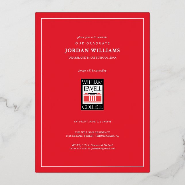 William Jewell Graduation Foil Invitation (Front)