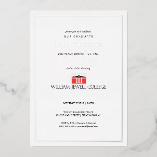 William Jewell Graduation Foil Invitation