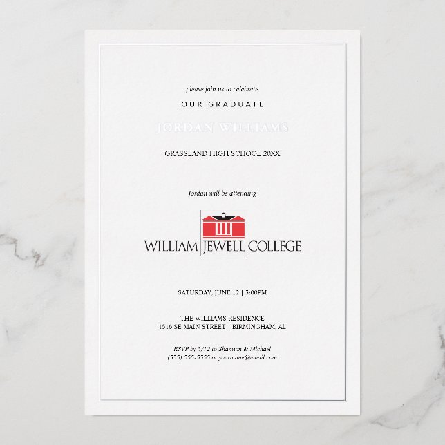 William Jewell Graduation Foil Invitation (Front)