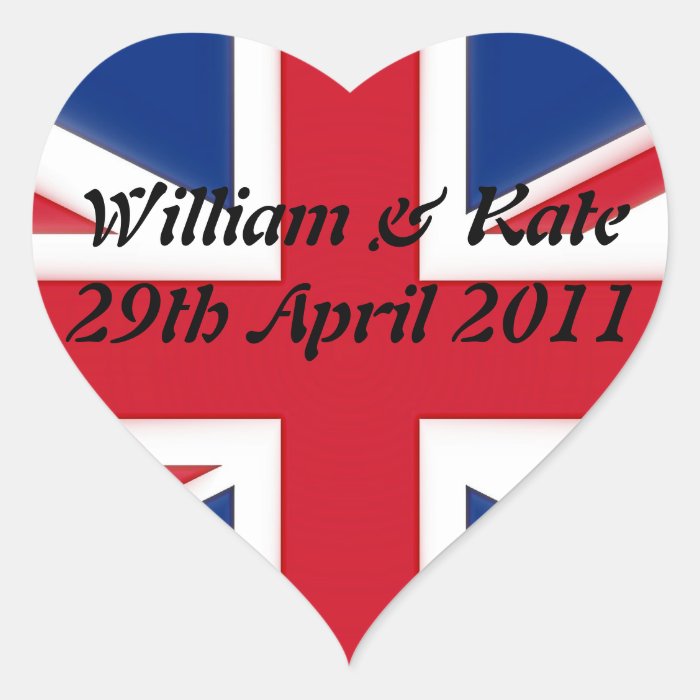 William & Kate   29th April 2011 Heart Sticker