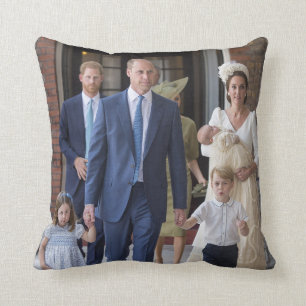 William, Kate and kids Throw Pillow