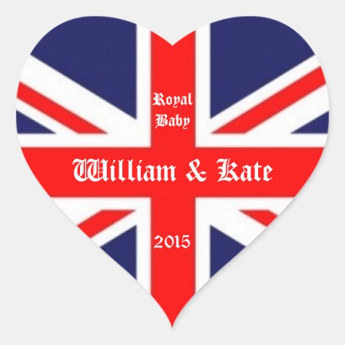 William  KateRoyal Baby_Union Jack Heart Sticker