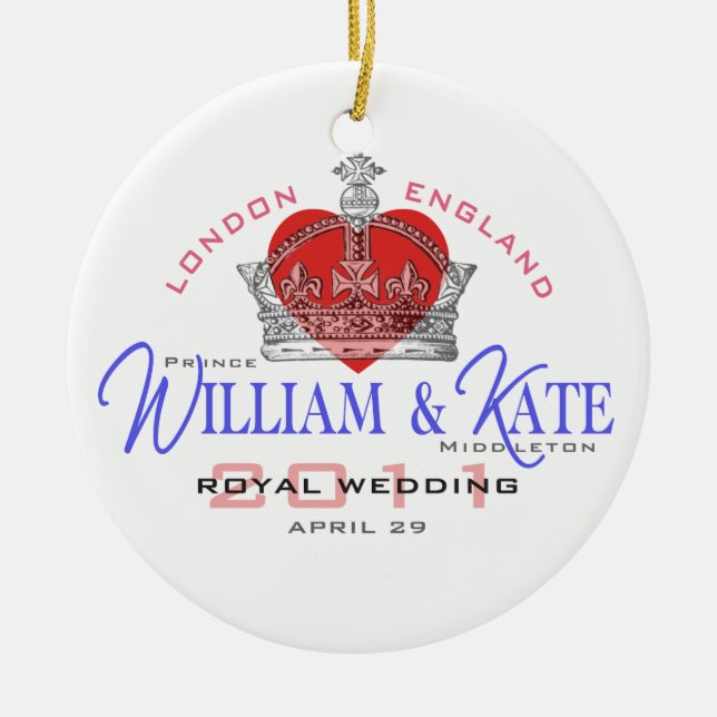 William & Kate Royal Wedding Ceramic Ornament (Front)