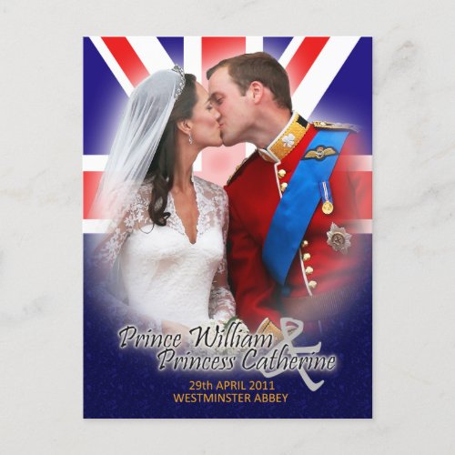 William  Kate Royal Wedding Kiss Postcard