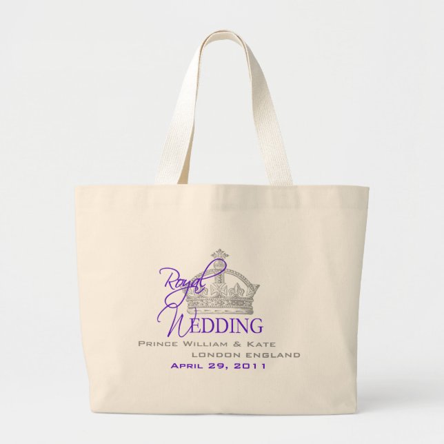 William & Kate Royal Wedding Large Tote Bag (Front)