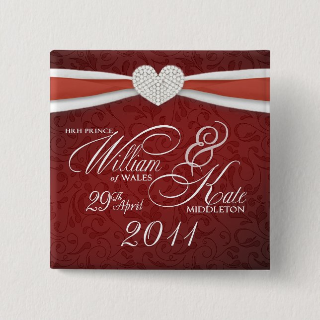 William & Kate - Royal Wedding Souvenir Pin (Front)
