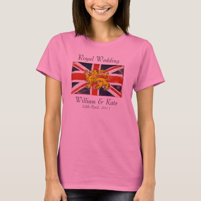 William & Kate Royal Wedding T-Shirt (Pink) (Front)