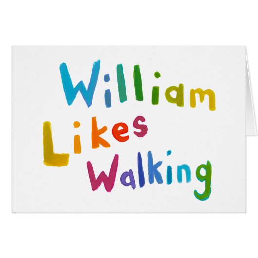 William Likes Walking fun word art for Bill (Front Horizontal)