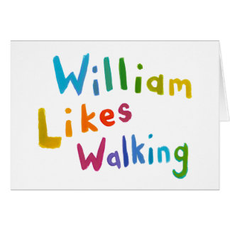 William Likes Walking fun word art for Bill Cards