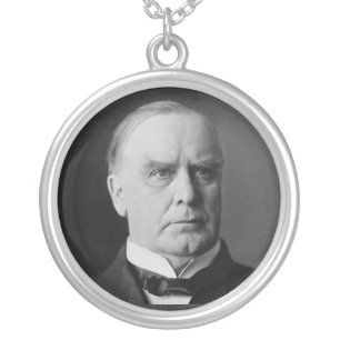 William Mckinley 25th President Silver Plated Necklace