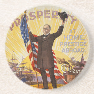 William McKinley Campaign Poster Gold Standard Drink Coaster