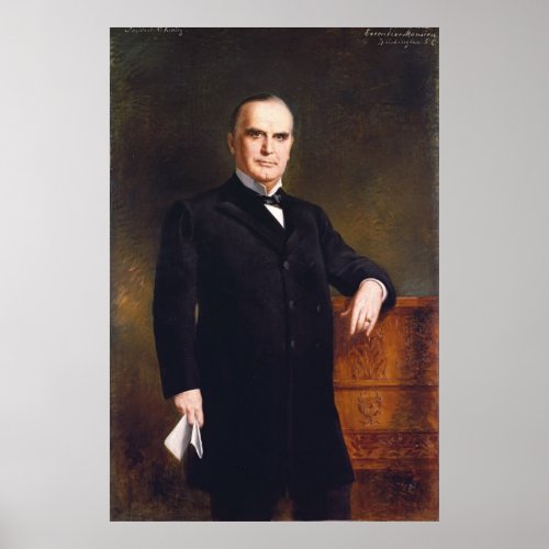 WILLIAM McKINLEY Portrait by August Benziger Print