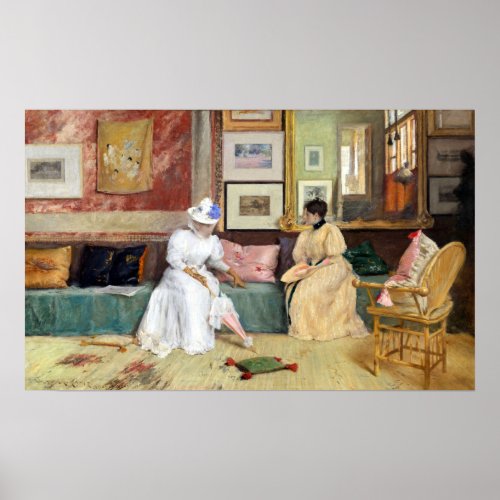 William Merritt Chase A Friendly Call Poster