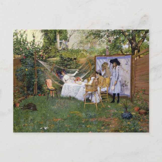 William Merritt Chase - Open Air Breakfast Postcard (Front)