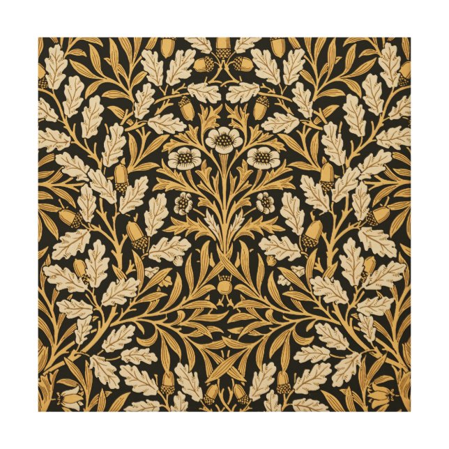 William Mirrors Acorns & Oak Leaves Autumn Garden Wood Wall Art (Front)