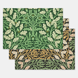  William Mirrors Acorns & Oak Leaves Garden Flower Wrapping Paper Sheets