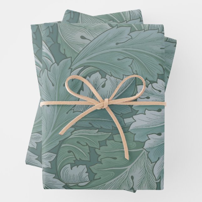 William Morris Acanthus Botanical Harmony Classic Wrapping Paper Sheets (In situ)