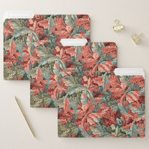 William Morris Acanthus Botanical Red Green File Folder