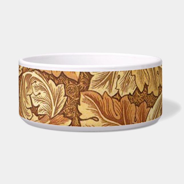 William Morris Acanthus Brown Autumn Leaves Bowl (Front)