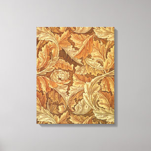William Morris Acanthus Brown Autumn Leaves Canvas Print