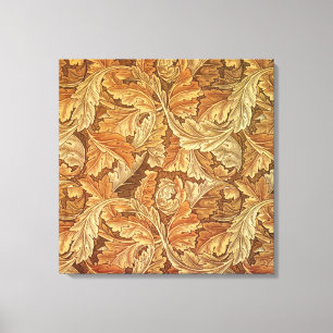William Morris Acanthus Brown Autumn Leaves Canvas Print