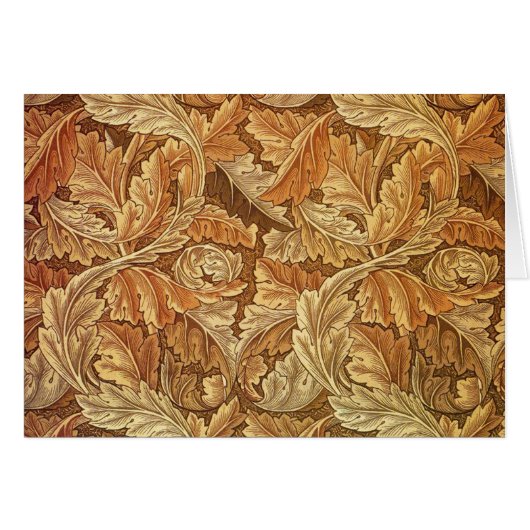 William Morris Acanthus Brown Autumn Leaves Cards (Front Horizontal)