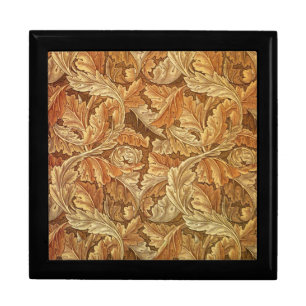 William Morris Acanthus Brown Autumn Leaves Keepsake Box