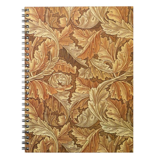 William Morris Acanthus Brown Autumn Leaves Notebook (Front)