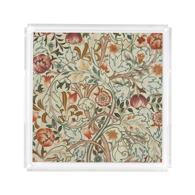William Morris Acanthus Embroidery Floral Pattern  Acrylic Tray (Front)