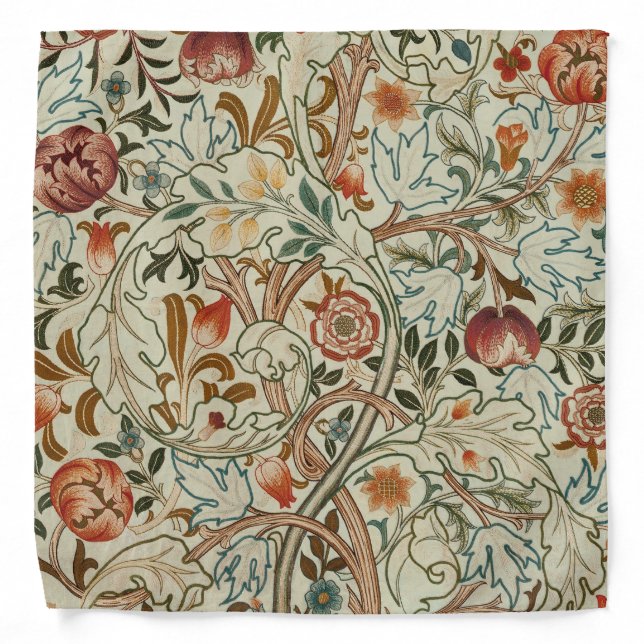 William Morris Acanthus Embroidery Floral Pattern  Bandana (Front)