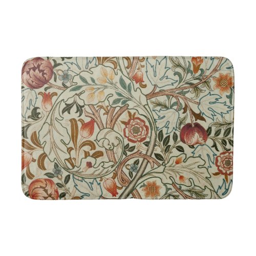 William Morris Acanthus Embroidery Floral Pattern Bath Mat