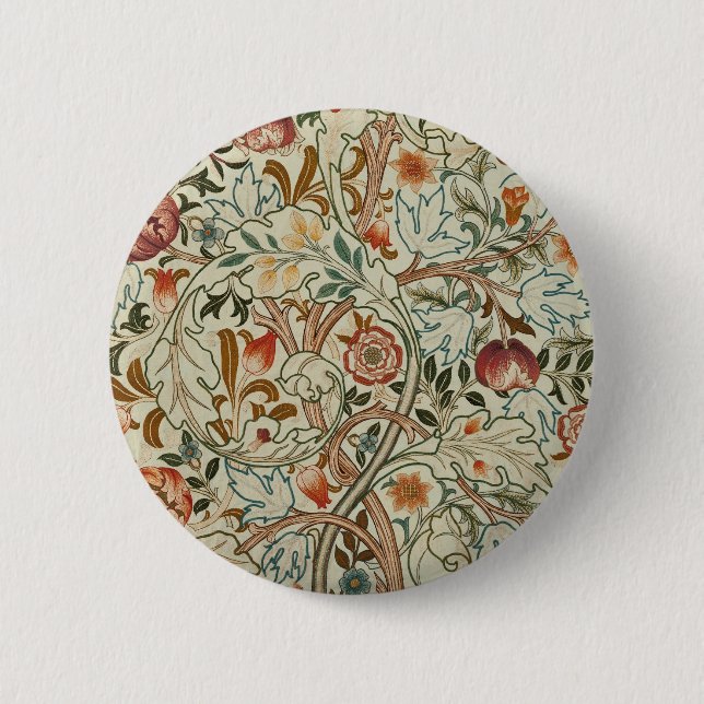William Morris Acanthus Embroidery Floral Pattern  Button (Front)
