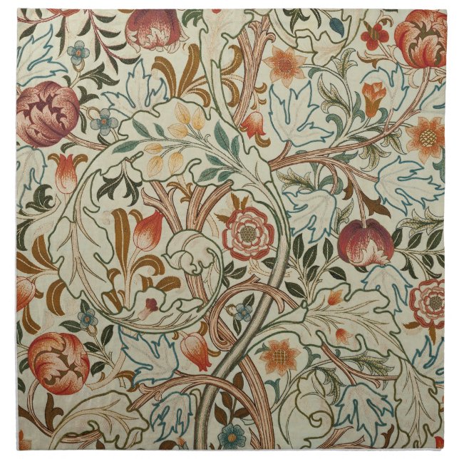 William Morris Acanthus Embroidery Floral Pattern  Cloth Napkin (Front)