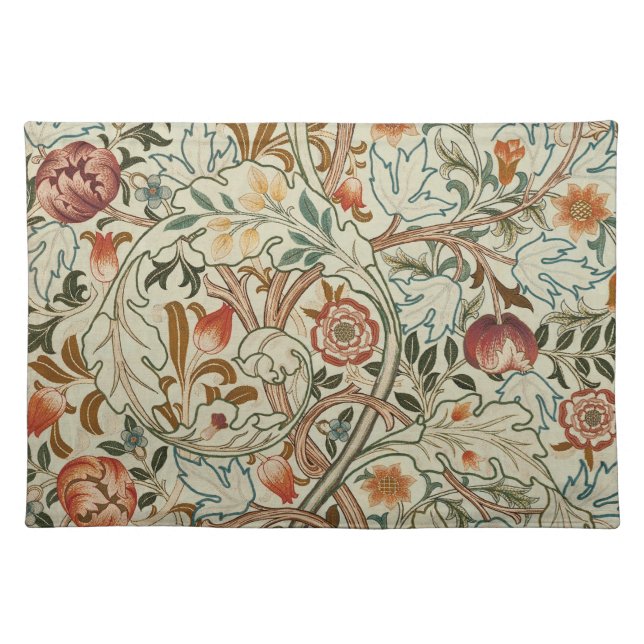 William Morris Acanthus Embroidery Floral Pattern  Cloth Placemat (Front)