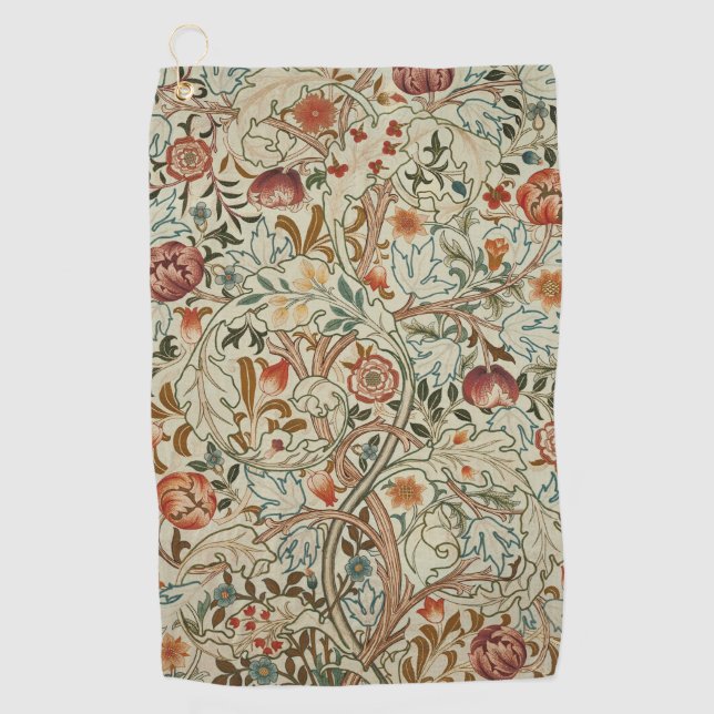 William Morris Acanthus Embroidery Floral Pattern  Golf Towel (Front)