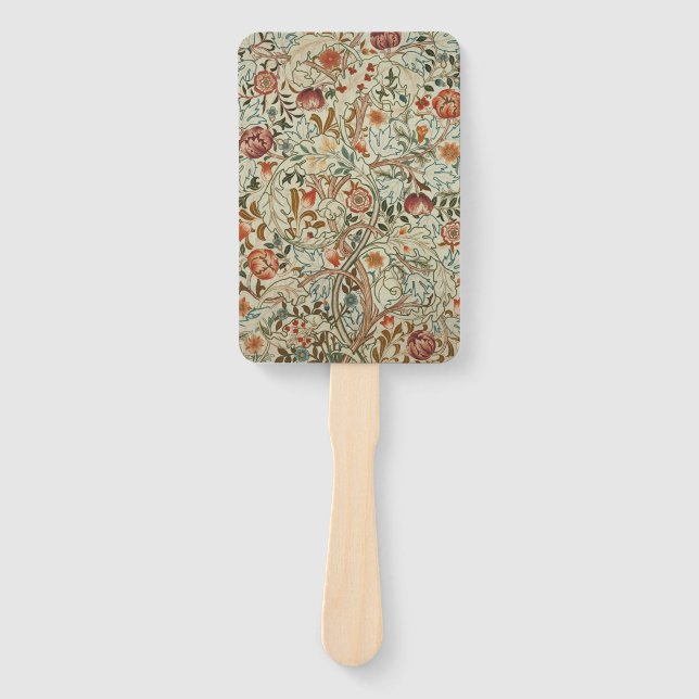 William Morris Acanthus Embroidery Floral Pattern  Hand Fan (Front)
