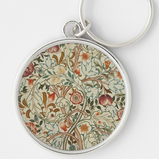 William Morris Acanthus Embroidery Floral Pattern  Keychain (Front)