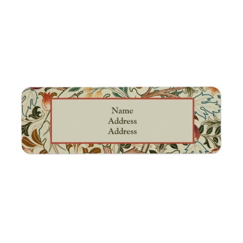 William Morris Acanthus Embroidery Floral Pattern Label