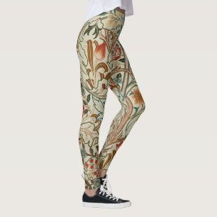 William Morris Acanthus Embroidery Floral Pattern Leggings