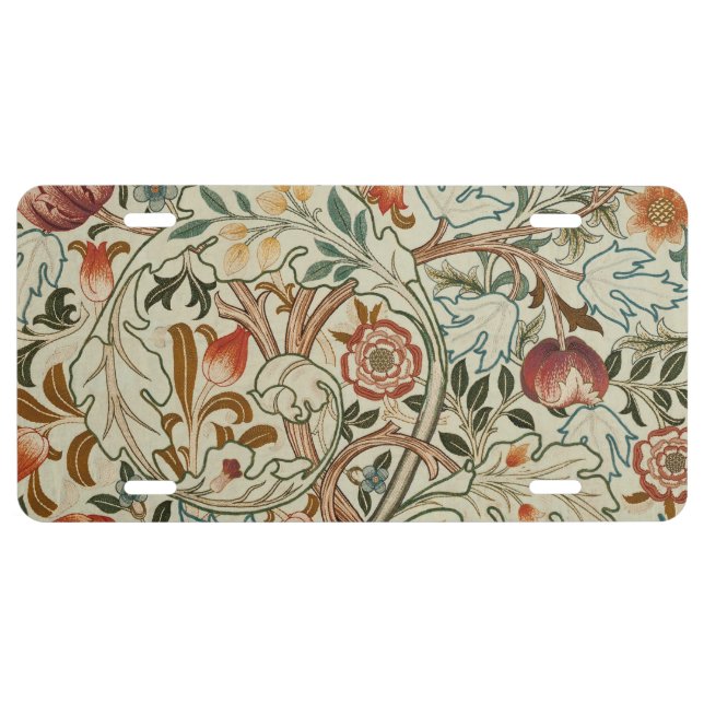 William Morris Acanthus Embroidery Floral Pattern  License Plate (Front)