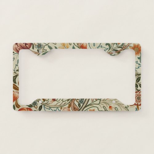 William Morris Acanthus Embroidery Floral Pattern License Plate Frame